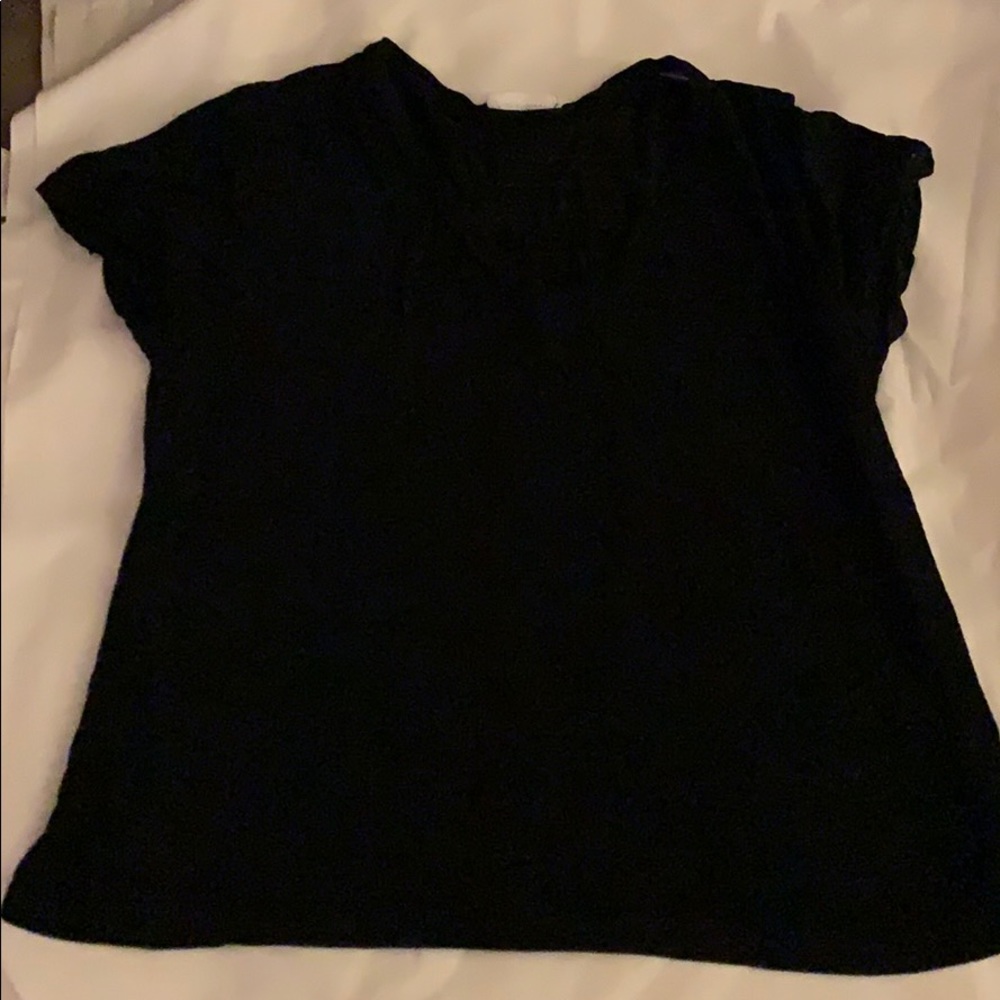 Black see through lined shirt